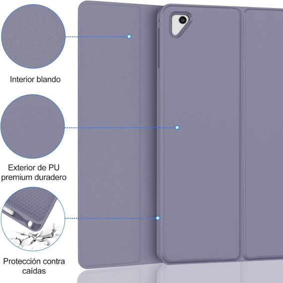 Чохол з магнітною Bluetooth клавіатурою для iPad 9.7”, iPad 5, 6 покоління, Pro, Air 1/2 з підсвіткою, тримачем стилуса лавандовий | Зображення 6