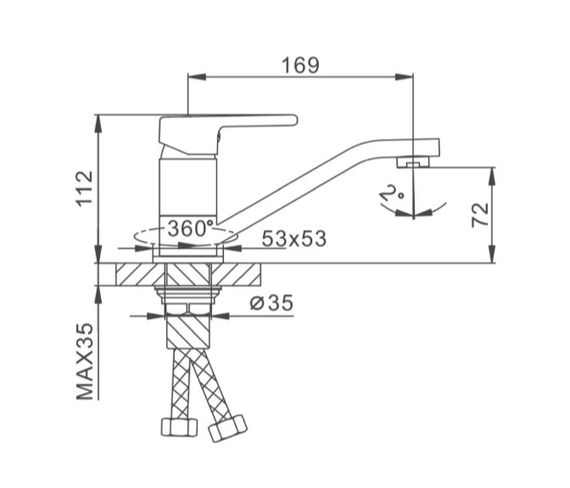 Змішувач для кухні Frap F4560 | Зображення 1