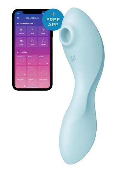 Вакуумний смарт-стимулятор із вібрацією Satisfyer Curvy Trinity 5 (Blue) (м'яте паковання!!!) Sex Aura