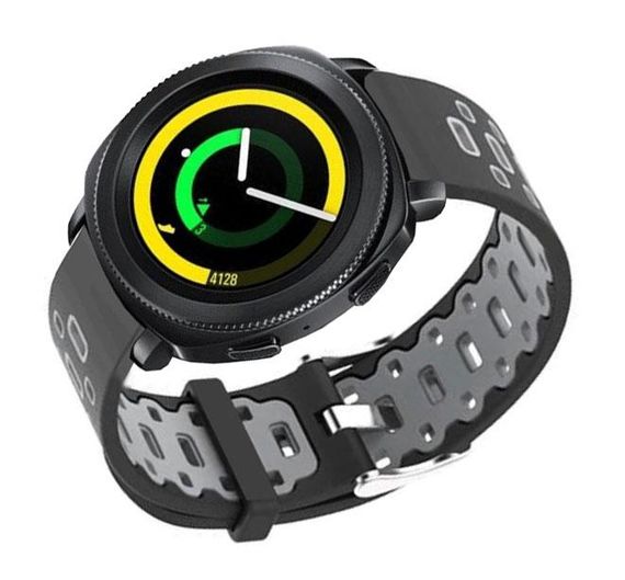 Спортивний ремінець Primo Perfor Classic для годинника Samsung Sport Gear SM-R600 - Black&Grey | Зображення 1