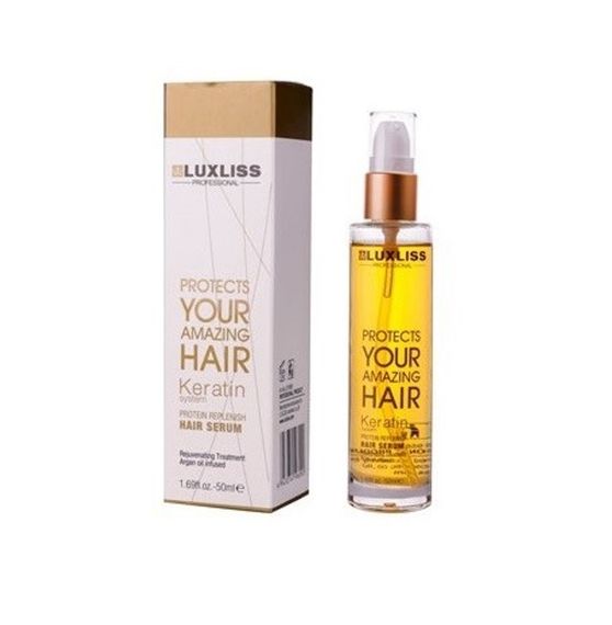 Сироватка відновлююча з кератином LuxLiss Keratin Protein Repairing Hair Serum (50 ml) | Зображення 1