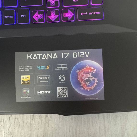 Ігровий ноутбук MSI Katana 15 B12VGK / 15.6" (1920x1080) IPS / Intel Core i7-12650H (10 (16) ядер по 3.5 - 4.7 GHz) / 16 GB DDR5 / 512 GB SSD NVMe / nVidia GeForce RTX 4070, 8 GB GDDR6, 128-bit / WebCam б/в | Зображення 2