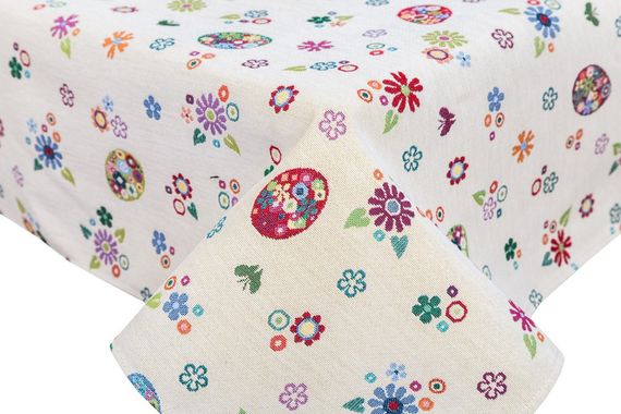 Скатертина гобеленова EDEN274B Limaso, 137х180, Прямокутна, Великодній, Без люрексу, 75% поліестер, 22% бавовна, 3% акрил, Гобелен | Зображення 1