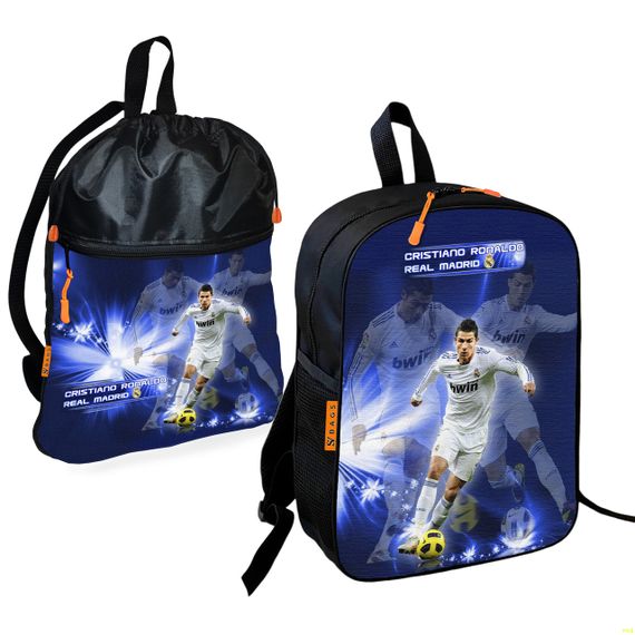 Шкільний рюкзак дитячий Кріштіану Роналду + Сумка для взуття спортивної форми рюкзак-мішок хлопчикові (01875)