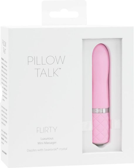 Розкішний вібратор PILLOW TALK - Flirty Pink з кристалом Сваровські, гнучка головка Sex Aura | Зображення 6