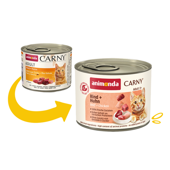 Корм вологий Carny Adult Beef Chicken для дорослих котів з яловичиною та куркою 200 г | Зображення 1
