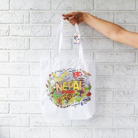 Сумка шопер 4Profi "Nepal" оксфорд біла  37363