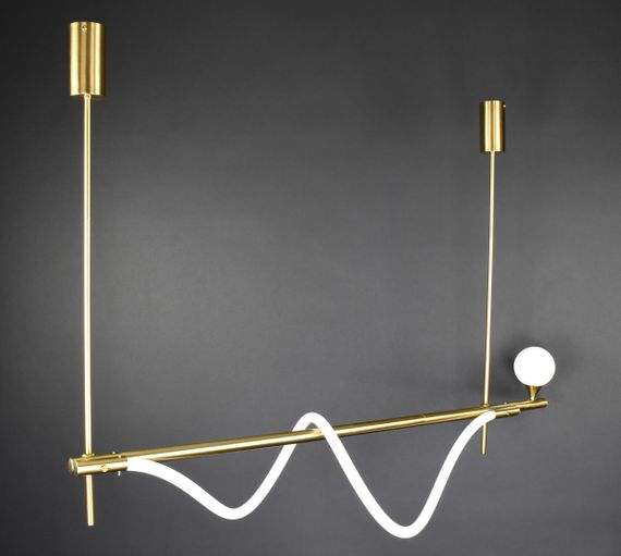 Люстра світлодіодна стельова LED світильник для квартири на стелю лед 27146 Латунь 40-122х30х120 см.