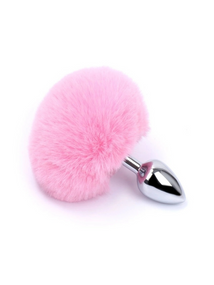 Анальна пробка з рожевим хвостиком розмір S