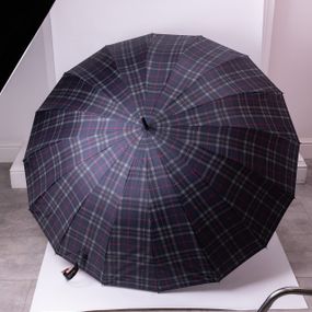 Класична парасолька-тростина напівавтомат з поліестеру 16 спиць діаметр 117 см Синя HP-23-4BL