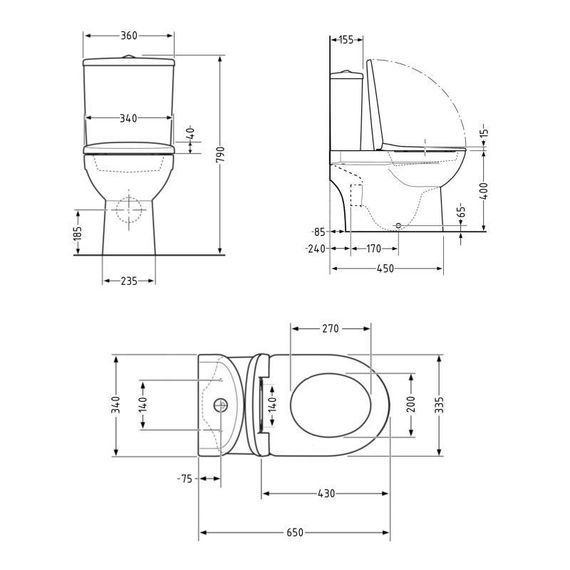 Унитаз-компакт Qtap Presto безободковый с седалием Soft-close QT24221217AW | Зображення 1