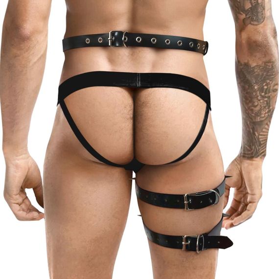 Чоловічі гартери з натуральної шкіри Art of Sex - Serge, колір Чорний, розмір XS-M sexstyle | Зображення 1