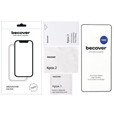 Стекло защитное BeCover Oppo Reno12 F 5G 10D Black (712739) | Зображення 2