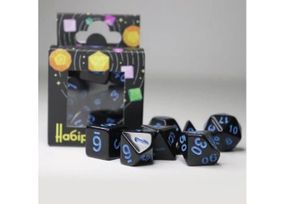 Набір кубиків Opaque 7 Dice Set Black (w-blue) (7 шт.)