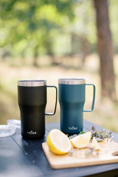 Термочашка Tribe Travel Mug 600 мл, Дорожня кружка трайб для авто та кемпінгових крісел, Чорний | Зображення 8