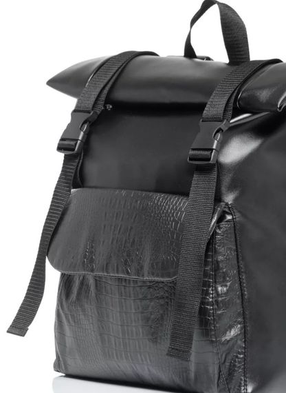 Рюкзак ролл Sambag унісекс RollTop Milton принт крокодила з клапаном чорний 41 х 30 х 16 см (24251070) | Зображення 4