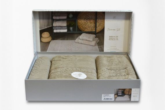 Подарунковий набір рушників Pupilla Penanope Kahve