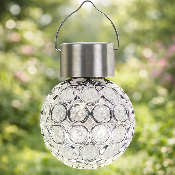Садовый кристаллический светильник / Уличный солнечный фонарь garden light / Светильник с солнечной панелью | Зображення 1