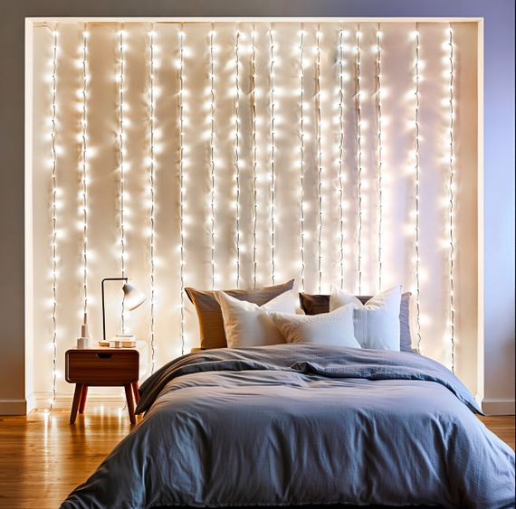Новогодняя гирлянда штора 3х3 м 192 LED комнатная белый провод Белый ZWM33192LEDW | Зображення 2