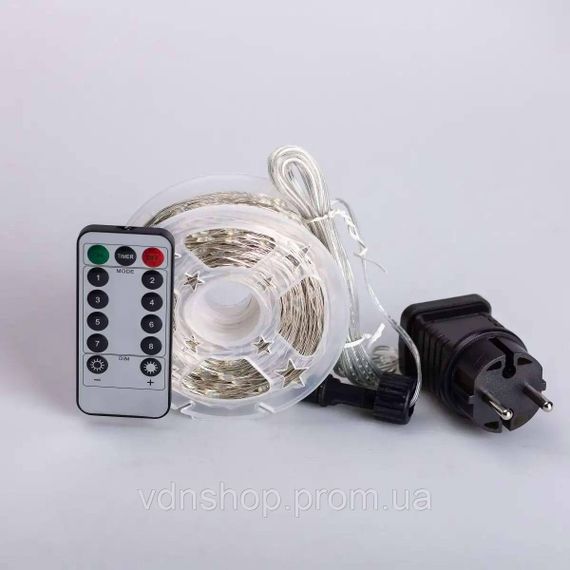 Гірлянда роса на пульті 100 метрів на 1000 led світлодіодів крапля на білому дроті синя 1000L100MWBL | Зображення 7