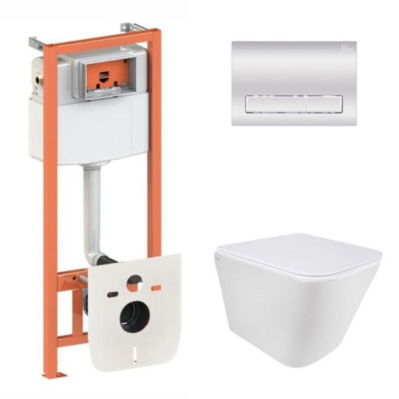 Готове рішення Qtap для ванної кімнати: підвісний унітаз Tern Ultra Quiet 490x365x325 + комплект інсталяції Nest 4 в 1 (лінійна