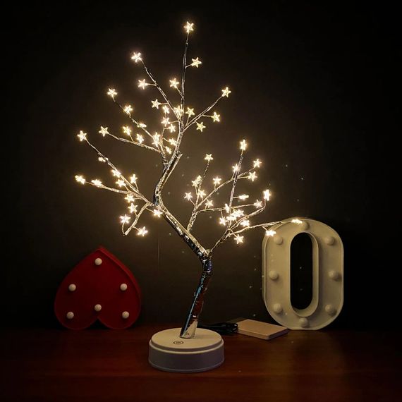 LED настільна лампа у формі дерева з листям XPRO NNG-08 USB + батарейки AA 3шт тёплый свет (44900-NNG-08_322) | Зображення 1