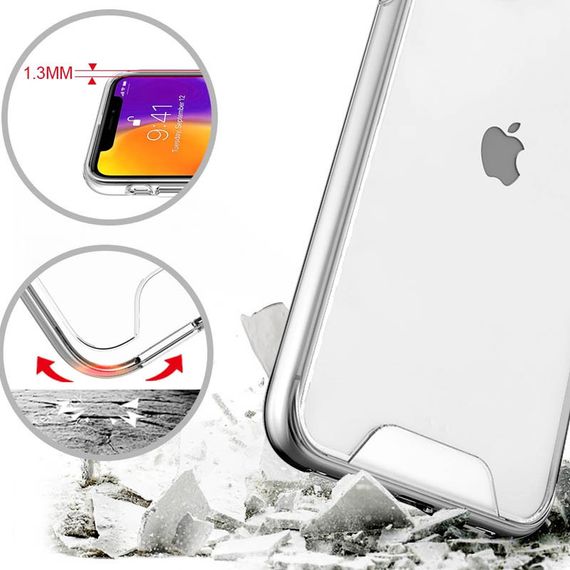 Чехол TPU Space Case transparent для Apple iPhone 7 / 8 / SE (2020) (4.7") Прозрачный | Зображення 4