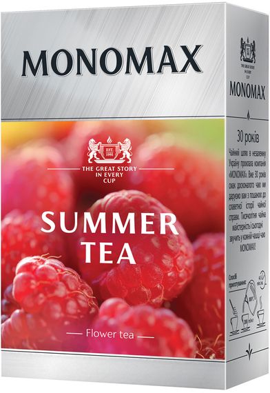 Бленд чаю квіткового та фруктового Мономах Summer tea з ягодами та ароматом малини 80 г