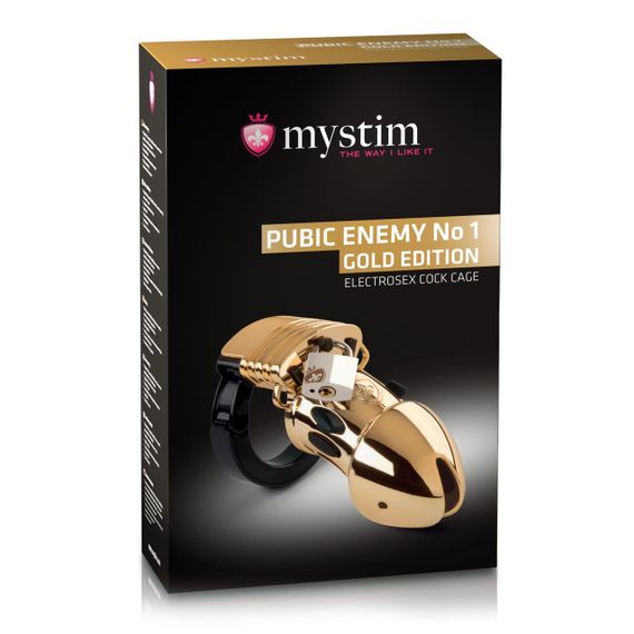 Клітка для члена з електростимуляцією Mystim Pubic Enemy No 1 - Gold Edition | Зображення 3