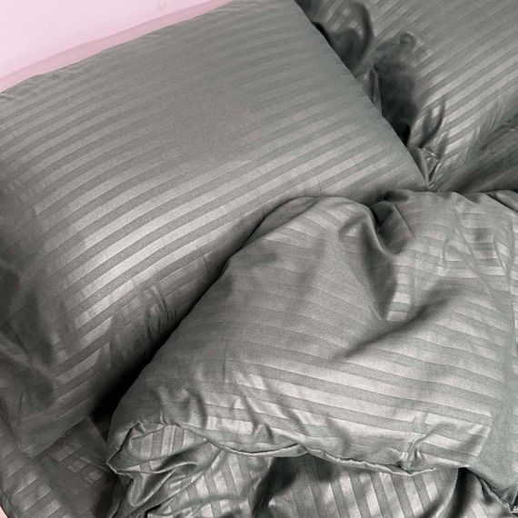Комплект постельного белья Emily Fiber Grey Stripe микрофибра полуторный 160х215 см серый (94193800) | Зображення 1