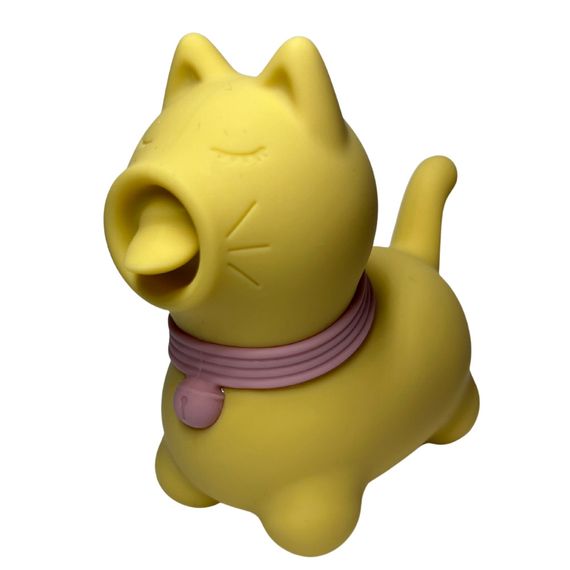 Стимулятор клітора з язичком UNIVIBE Котик, 10 режимів, жовтий Sex Aura