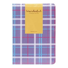 Блокнот A6 "Wonderful" 6701-1 твердый переплет, 2 закладки и 2 резинки для ручек 80 листов 10х14,5 см  Фиолетовый
