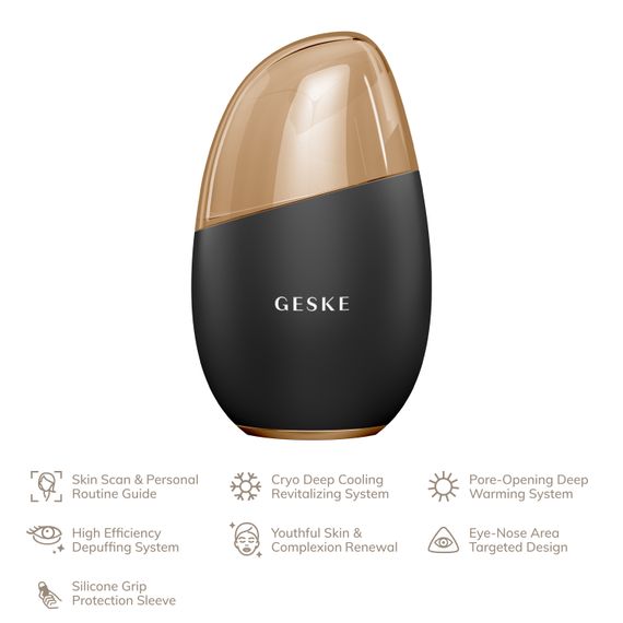 Масажер для обличчя GESKE Cool&Warm Eye and Face Massager 7в1 starlight, Сірий | Зображення 1