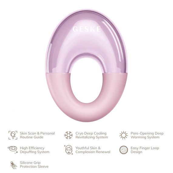 Масажер для очей GESKE Cool&Warm Eye Massager 7в1 starlight, Рожевий | Зображення 1