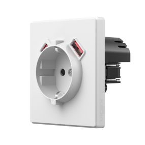 Розетка одинарна із заземленням USB-A+C 20W біла матова VIDEX NOTA (VF-NT-SK1GUC-WH)