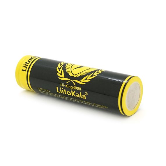 Акумулятор 18650 Li-Ion LiitoKala King-4000, 4000mAh (3800-4000mAh), 3.7V (2.75-4.2V), Black/Yellow | Зображення 1