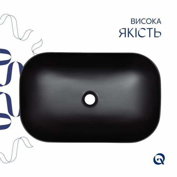 Раковина-чаша Qtap Robin 600x390x150 Matt black QT132143PMBMBN | Зображення 3