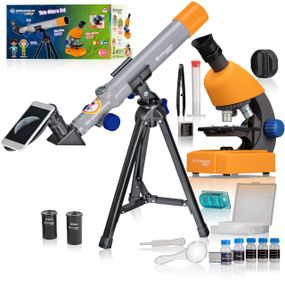 Мікроскоп Bresser Junior 40x-640x + телескоп 40/400, набір мікроскоп і телескоп для дитини в подарунок