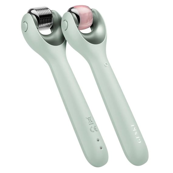 Электронный роллер для лица с микроиглами GESKE MicroNeedle Face Roller 9в1 gray, Зеленый | Зображення 5