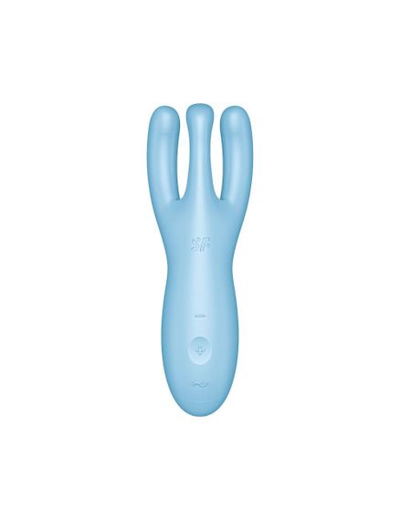 Кліторальний смарт вібратор Satisfyer Threesome 4 Blue з трьома пальчиками | Зображення 1