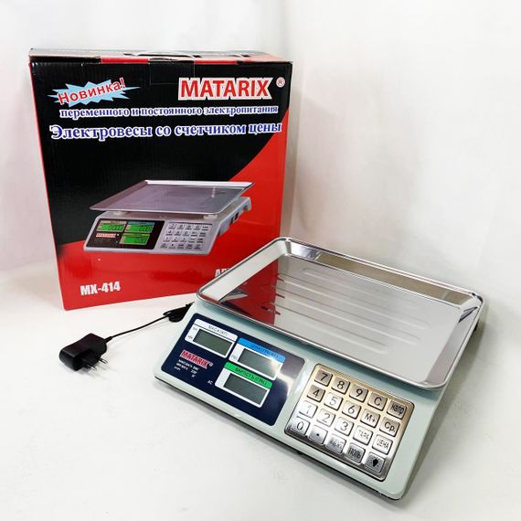 Ваги торговельні електронні з лічильником ціни на 50кг Matarix MX-414 | Зображення 2