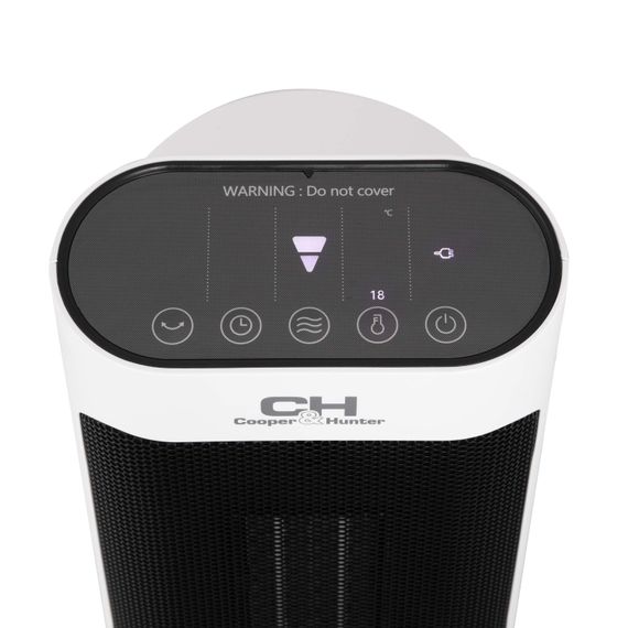 Тепловентилятор Cooper&amp;Hunter CH-F2000CTE 20 м2, 2000Вт, електронне упр-ння, керамічний нагрів. елемент, пульт ДК, білий (CH-F2000CTE) | Зображення 7