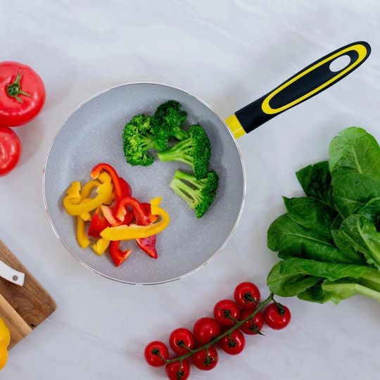 Сковорода Magio MG-1177 із мармуровим антипригарним покриттям 24 см, сковорода зручна на кухню | Зображення 3