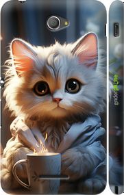 Чохол на Sony Xperia E4 Dual E2115 Білий кіт "5646m-87-2448"