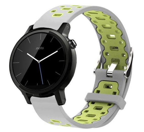 Спортивный ремешок Primo Perfor Classic для часов Motorola Moto 360 2nd gen (42 mm ) - Grey&Green
