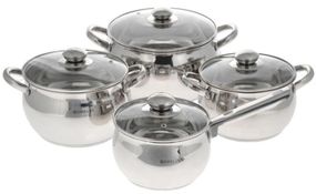 Универсальный набор кастрюль с крышками Bohmann BH-0508 4 кастрюли из нержавеющей стали