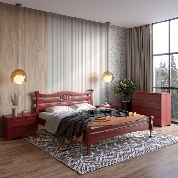 Двоспальне дерев&#039;яне ліжко Mebigrand Даллас Махонь 180х190 см (MBG-5911)