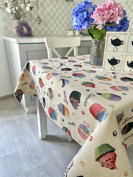 Скатертина гобеленова SK0068 Limaso, 137х280, Прямокутна, Повсякденний, Без люрексу, 75% поліестер, 22% бавовна, 3% акрил, Гобелен | Зображення 4