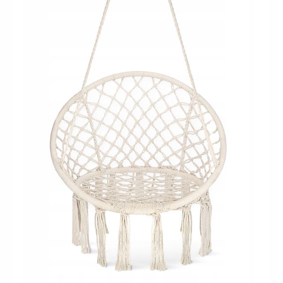 Крісло-гойдалка 4FIZJO Boho Dream 80 см підвісна, плетена Beige (P-5905973404518)