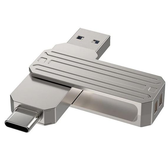 Флеш-накопитель WIWU WI-FD003 Infinite 2in1 Type-C USB 3.2 - 32GB Silver | Зображення 1